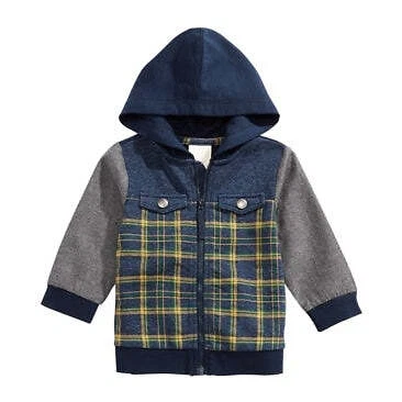 Chaqueta de retazos con capucha First Impressions para niños, talla 12 meses Foto 1 de 2