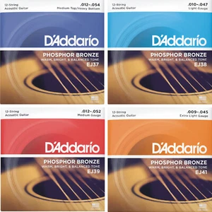 D'Addario Phosphor Bronze 12 String Acoustic Guitar Strings - choice of 4 Gauges - Picture 1 of 10