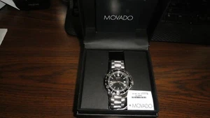 NUOVO BRACCIALE MOVADO SERIE 800 QUADRANTE NERO ACCIAIO INOX 2600135 - Foto 1 di 3