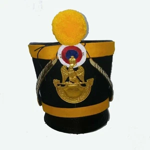 Best Quality Yellow French Napoleon Shako Helmet + Yellow Pompom Halloween Gift - Picture 1 of 4