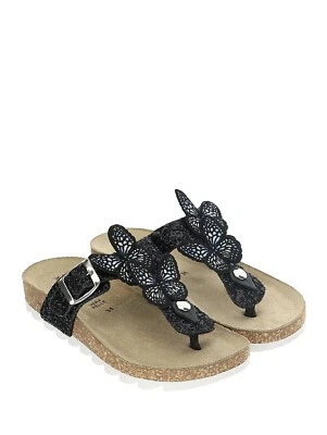 Infradito Monnalisa FARFALLE glitter, nero, taglia 37,-30%, NUOVO! - Immagine 1 di 4