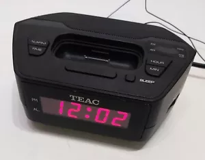 TEAC Compact ALARM CLOCK RADIO with Dock for IPOD AM/FM 16X12X7cm - Picture 1 of 11