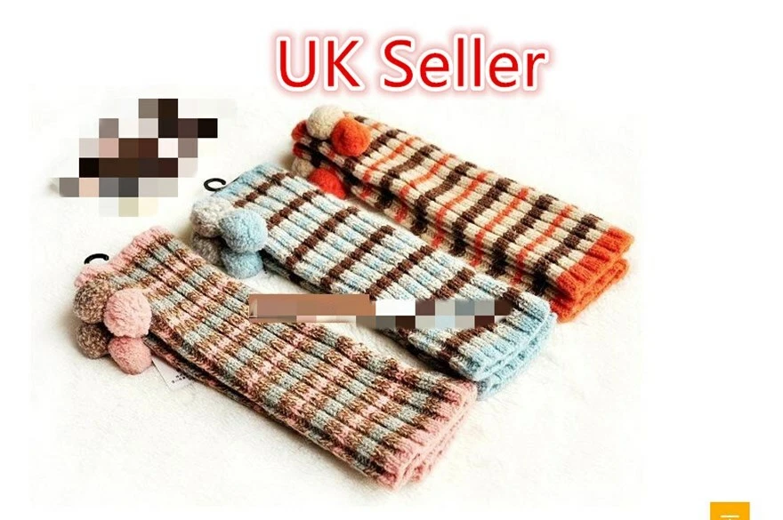 Girls Ladies Knitted Wool Fingerless Gloves Mitten GLVS-09 - Image 1 of 1