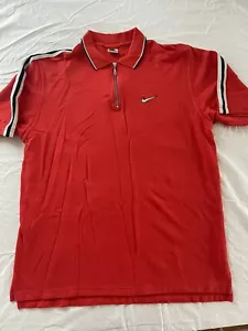 Vintage Nike Polo T-Shirt Blood Orange Classic 90s ClothingShort Sleeve Shirt XL - Picture 1 of 7