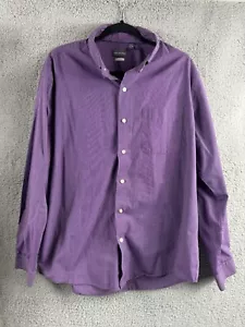 Van Heusen Herren Button Down Hemd Größe Large L Classic Fit Kleid Lila Gestreift - Bild 1 von 12