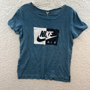Nike Air Graphic Shirt Youth Medium Blue Logo Lightweight Sports Athletic Girls - Picture 1 of 11