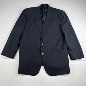 Brooks Brothers Madison Loro Piana Wool Dark Gray Blazer Gold Button 48R LESEN - Bild 1 von 16