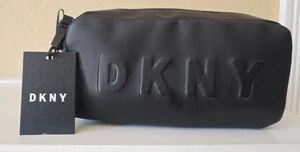 NEW DKNY Cosmetic Case Makeup Bag Toiletry Bag Black 8"X3.5"X2" NWT - Picture 1 of 8