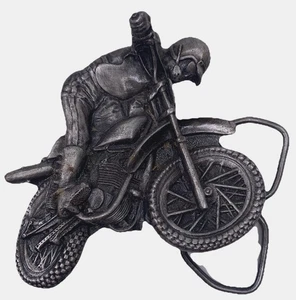 Vintage 1977 Motor Cross Belt Buckle Bergamot Brass Works Dirt Bike - Picture 1 of 5