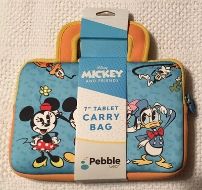 DISNEY MICKEY & FRIENDS NEOPRENE 7” TABLET CARRY CASE Zippered NEW - Image 1 of 3
