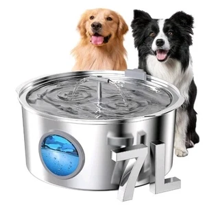 Hundebrunnen für große Hunde 7L/236oz Edelstahl Hunde Wassernapf RT8 - Bild 1 von 9