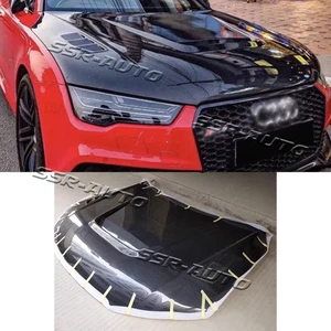 For 2011-2018 Audi A7 S7 RS7 Real Carbon Fiber Engine Hood Bonnet Cover Trim - Picture 1 of 11