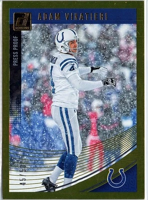 2018 Donruss #128 Adam Vinatieri Press Proof Gold #/50 - Image 1 of 2