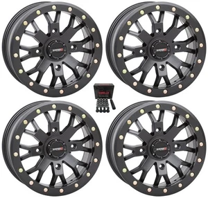 System 3 SB-4 Beadlock Black (4+3) ATV Wheels 14" Polaris Sportsman / RZR / - Picture 1 of 3