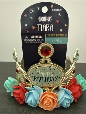 Amscan Floral Birthday Light-Up Tiara - NEW - Image 1 of 4
