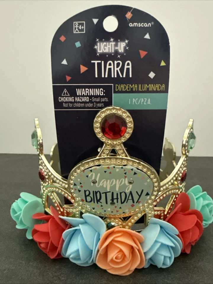 Amscan Floral Birthday Light-Up Tiara - NEW - Image 1 of 4