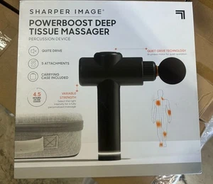 Sharper Image Powerboost Massage Gun Kit – Quiet, 5 Heads, Case Included - Picture 1 of 10