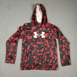 NWT Under Armour Hoodie Youth Large Red Camo Logo Pullover Warm Sweatshirt Boys - Picture 1 of 4