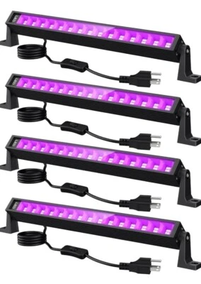 Barra de Luz LED Negra 4pk 38W, Barras de Luz Negra con Enchufe e Interruptor Iluminar Foto 1 de 4