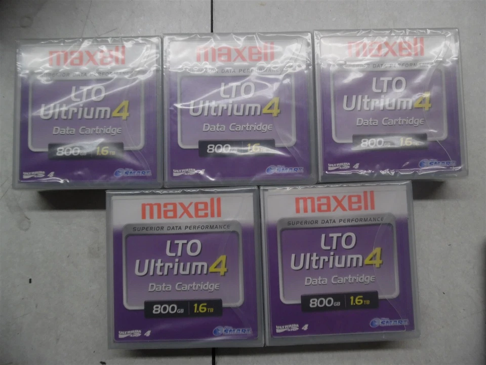 5 cartuchos de datos Maxell LTO Ultrium 4 800 GB 1,6 TB LTO4/800 XJB Foto 1 de 1