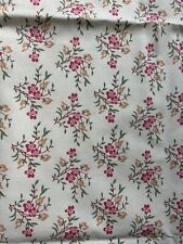 Vintage Laura Ashley  Floral Cream Pink Fabric 4.2 Yards Printed In UK