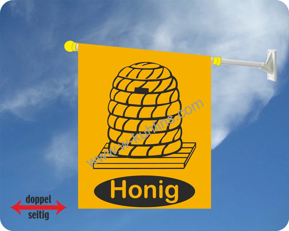 Flagge, Honig, Bienenhonig, Nektar, Akazienhonig, Bioland Werbefahne