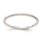 1.2Mm 10K White Gold Twisted Pattern Stackable Band
