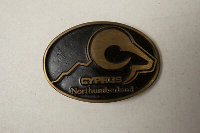 Chipre Northumberland Vintage Latón Hebilla de Cinturón (R3E-18) DynaBuckle Utah Sólido Foto 1 de 4