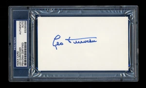 LEO DUROCHER SIGNED INDEX CARD MINT PSA/DNA SLABBED AUTOGRAPH BROOKLYN DODGERS - Picture 1 of 1