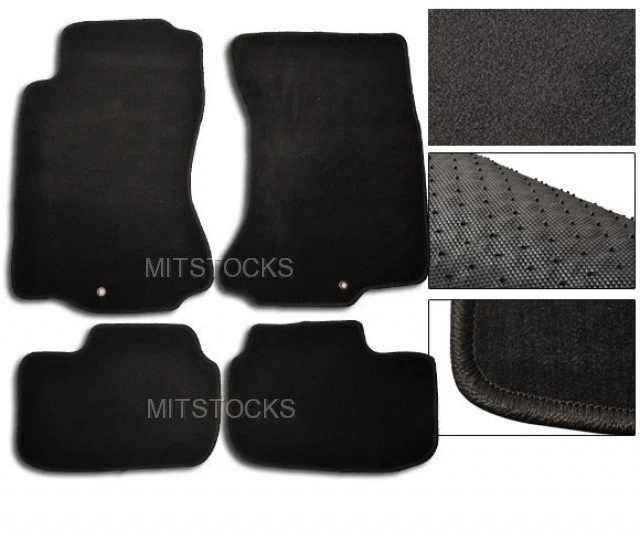 FIT FOR 90-96 NISSAN 300ZX 2+2 BLACK NYLON CARPET FLOOR MATS 4 PIECES - Image 1 of 1