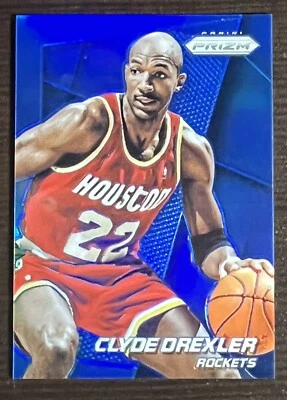 2014-15 Panini Prizm Clyde Drexler Blue Prizm /99 #178 HOF Houston Rockets - Image 1 of 2