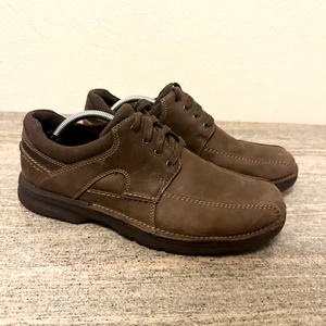 Clarks Senner Blvd Herren Größe 11 M Oxford braun Nubuk Leder Schnürung - Bild 1 von 10
