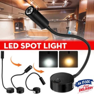 2PCS LED Spot Reading Light Warm White Bedside Caravan Van Flexible Wall Lamp AU - Picture 1 of 17