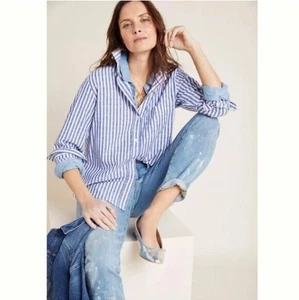 Camicia Anthropologie Grayson a righe con bottoni da donna taglia 3/media - Foto 1 di 12