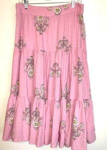 Lauren Conrad Pink Floral Peasant Skirt NWT Sz L Petite - Picture 1 of 12