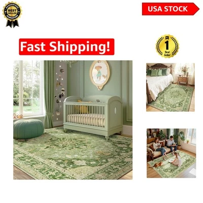 Versatile 5'x7' Machine Washable Floral Medallion Rug for Dynamic Living Spaces - Image 1 of 4