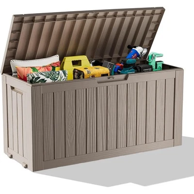 75 Gallon Deck Box Lockable Patio Outdoor Storage Box for Furniture Garden Tools - Image 1 of 4