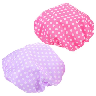  2 Pcs Duschhaube Wiederverwendbar Wasserdicht Elastische Haarkappe - Bild 1 von 4