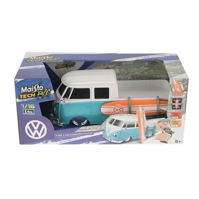 VW Type 2 Bus Double Cab Pick Up with Surfboard 1:16 Scale Remote Control RC - Image 1 of 4