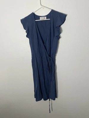 Vestido Anthropologie de tela y piedra con volantes manga corbata envolvente talla mediana Foto 1 de 4