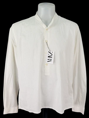 ZARA MAN Mens Ivory L/S EVENING TOP TUNIC Grandad Collar - XL - 52" - RRP £49 - Image 1 of 4