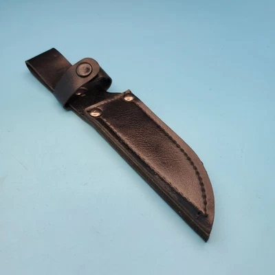 Vintage Fixed Blade Knife Sheath Black Imitation Leather Belt Pouch Case 8.25x 4 - Image 1 of 4