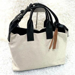 Cornelian Taurus by Daisuke Iwanaga Schultertasche Leder Baumwolle in Elfenbein GEBRAUCHT!! - Bild 1 von 13