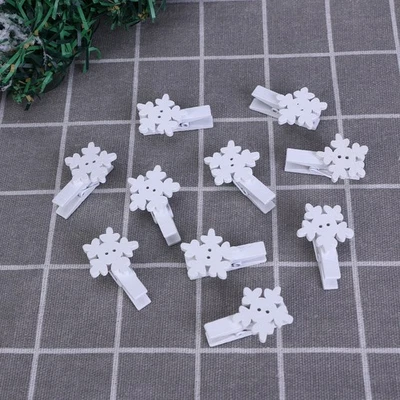  30 Pcs Christmas Card Holder Paper Clips Mini Clothespins Snowflake - image 1 of 4