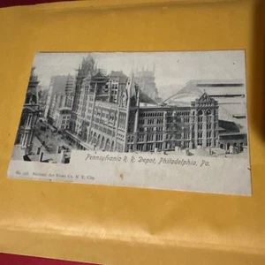 c1905 Pennsylvania RR Depot Station Trolley Philadelphia PA antike Postkarte - Bild 1 von 2