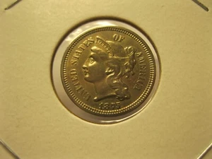 1875 THREE CENT NICKEL CHOICE COLLECTOR GRADE! COIN! PROBLEM FREE! NICE! - Picture 1 of 5