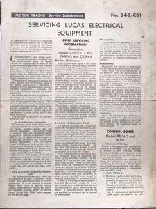 Wartung LUCAS Elektrogeräte - MOTORHÄNDLER Servicezuschlag Nr. 348/C61 - Bild 1 von 1