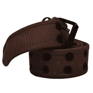 Unisex 100% Cotton Canvas Causal Belt Double Grommet Hole Adjustable Buckle Jean - Picture 1 of 33