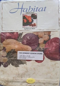 Fabric Tablecloth Fruit Medley Thanksgiving Oblong Extra Long NEW Arabella - Picture 1 of 8