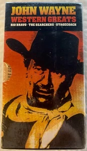 John Wayne Western Greats VHS Rio Bravo, The Searchers, Stagecoach - New- Sealed - Picture 1 of 6